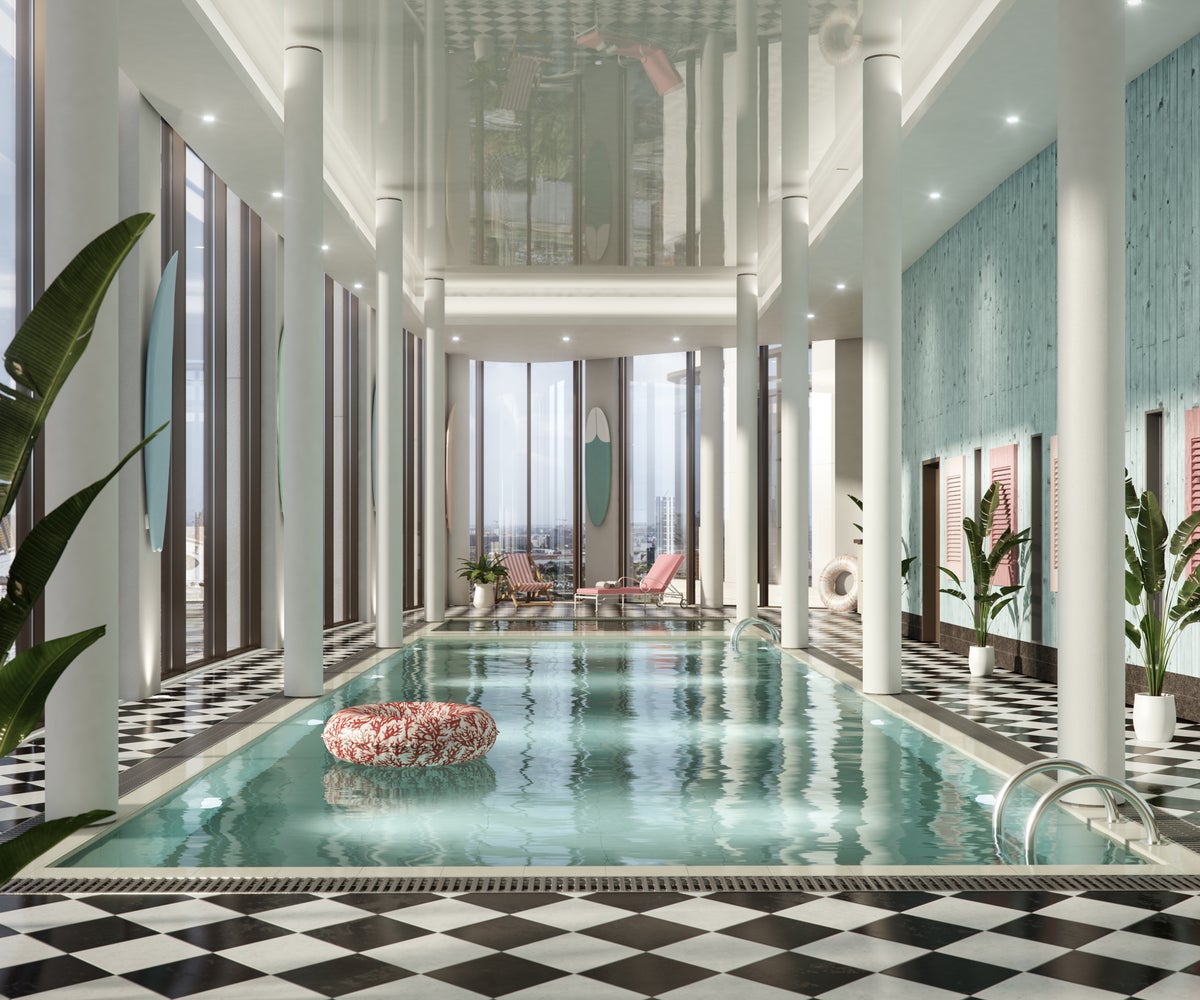 Swimming pool at The Collective Canary Wharf