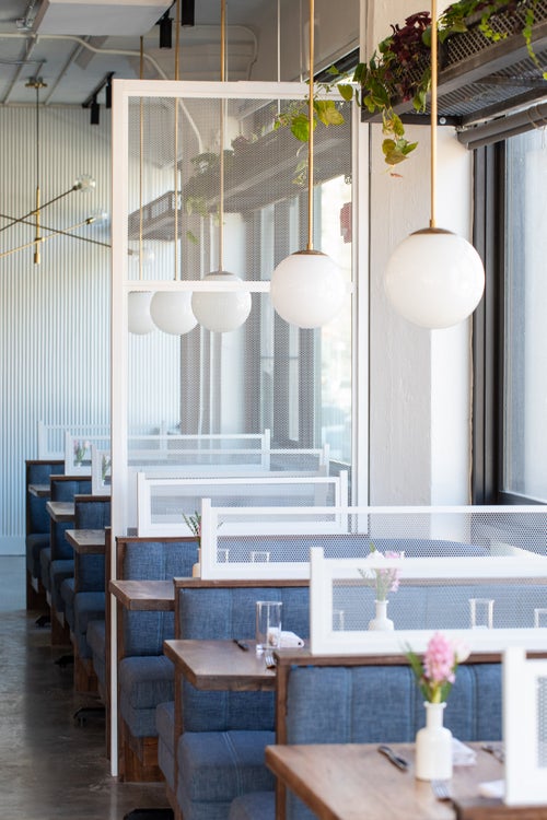 Booth style seating at Paper Factory