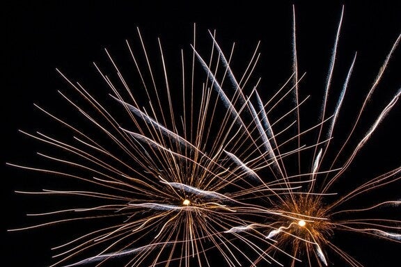 Fireworks exploding in the night sky