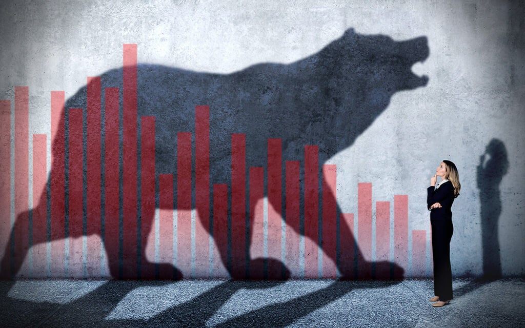 An illustration of a bear market.