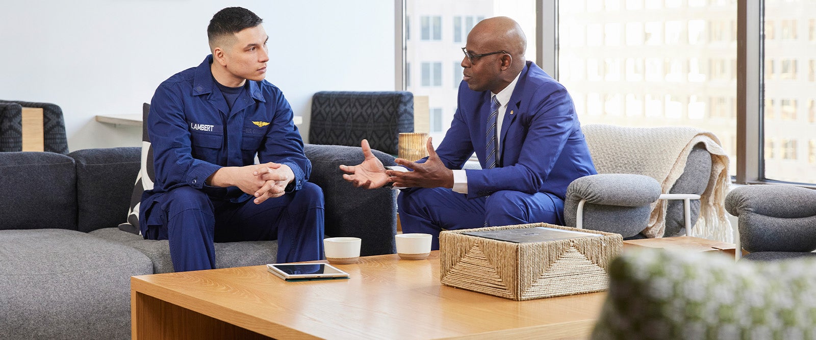 A financial advisor discussing First Command's reputation and commitment to clients.