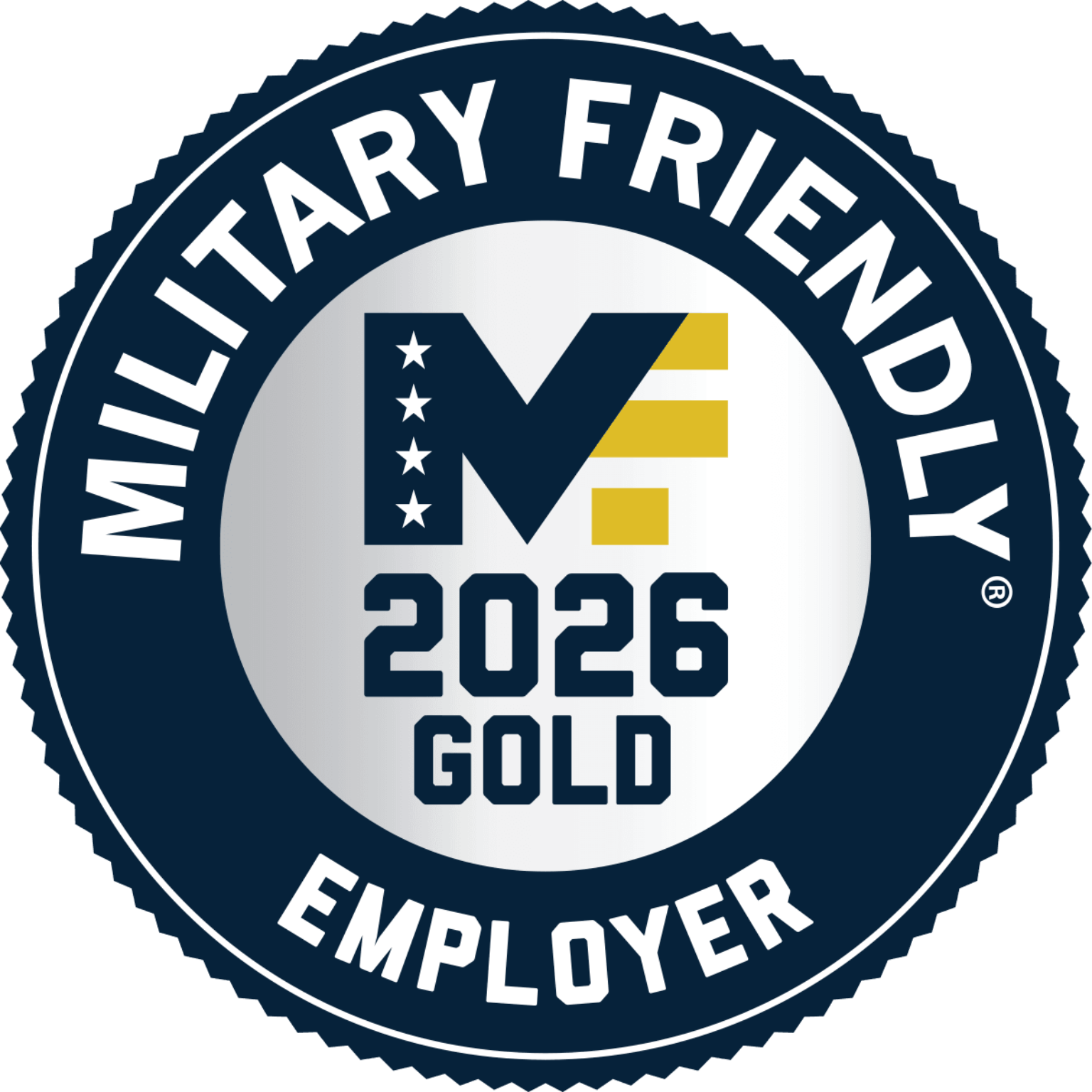 Award for being a 2026 Military Friendly Employer