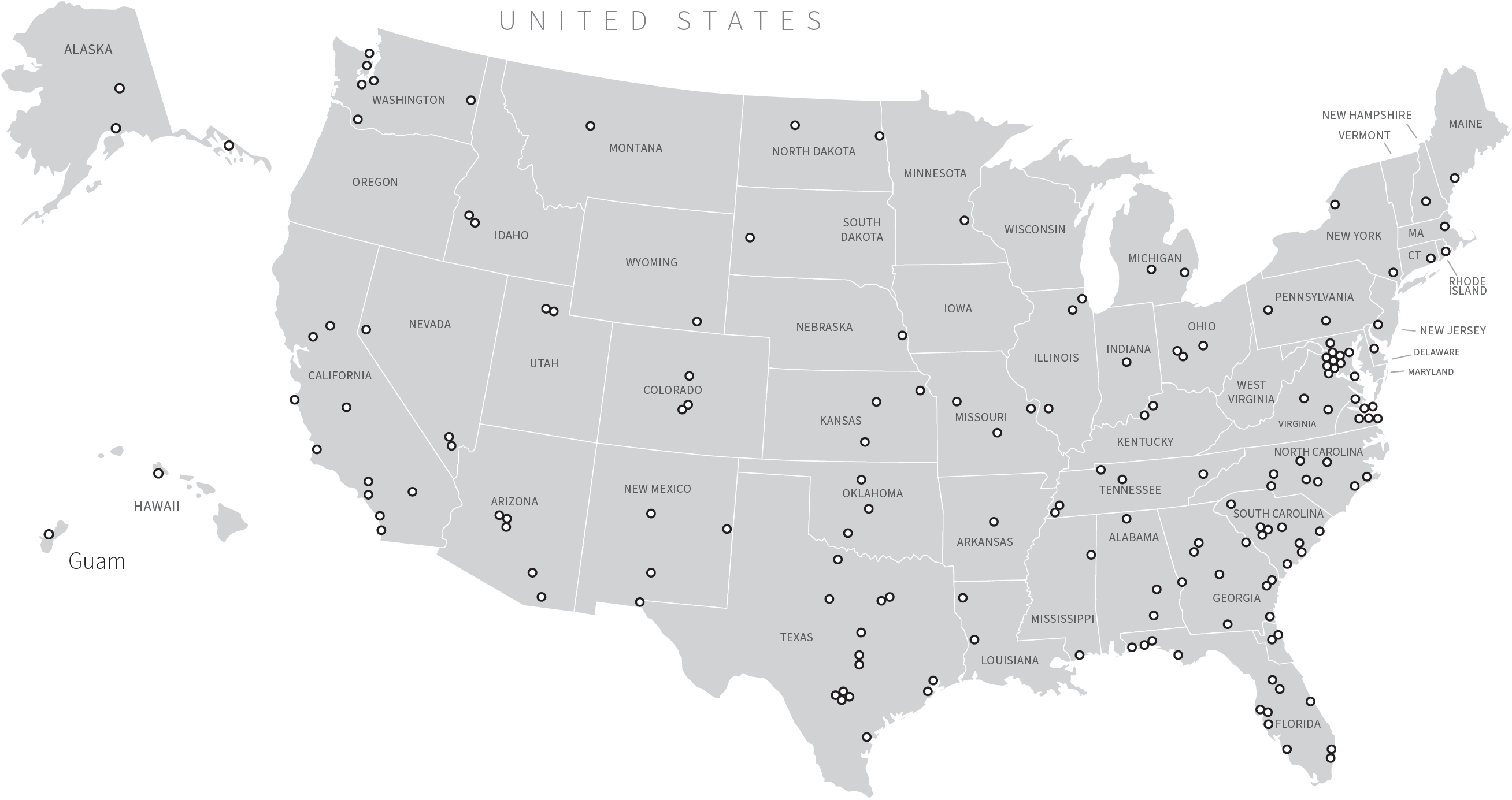 USA map with First Command office locations