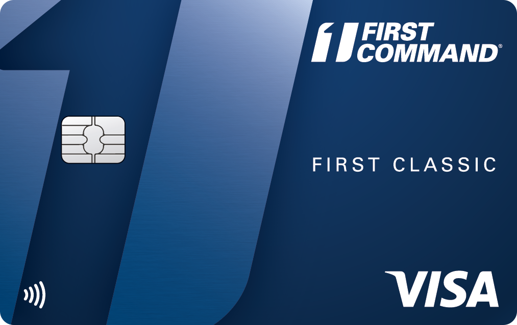 Illustration of what the First Classic Visa card looks like
