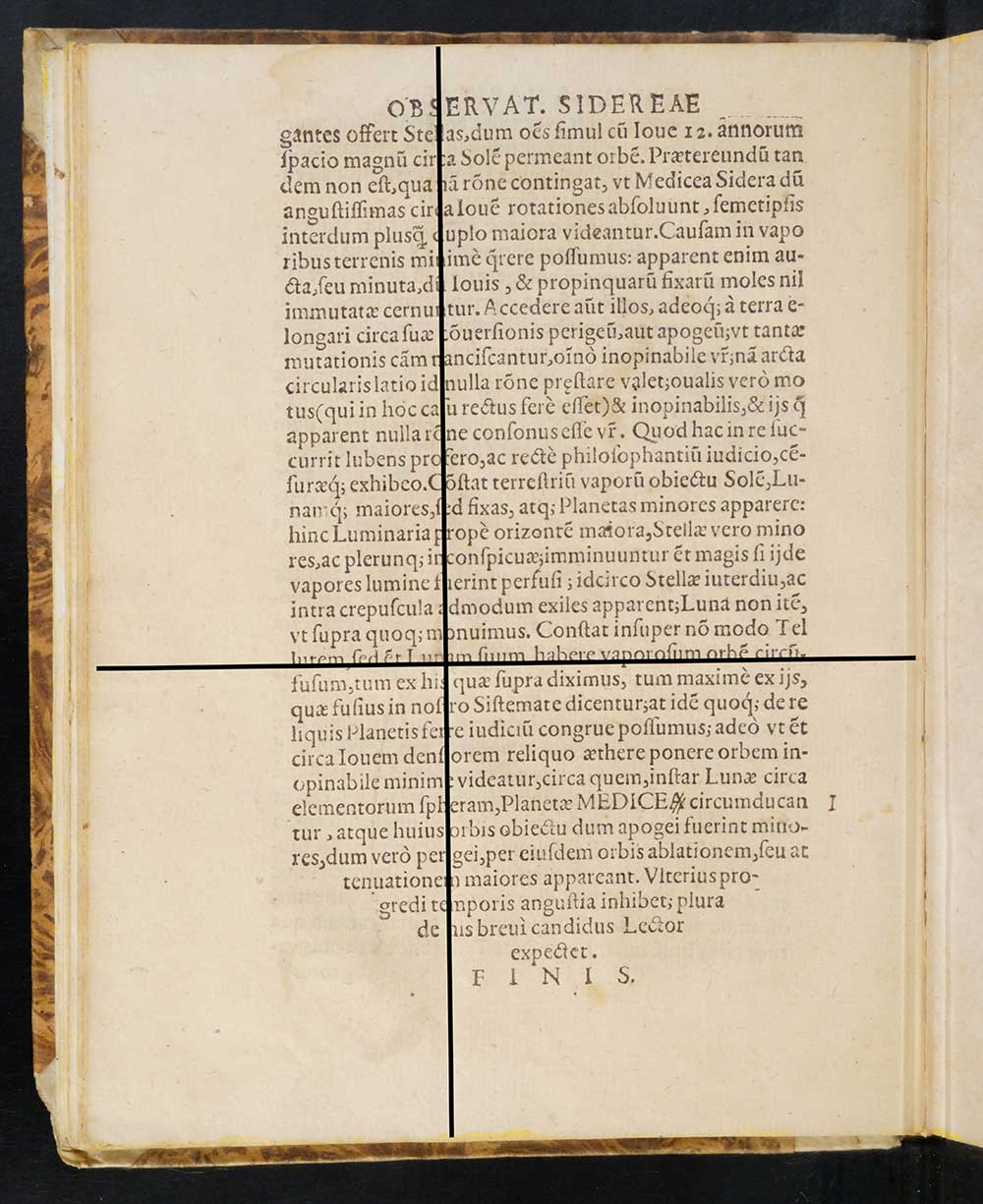 Folds in signature G, emphasized, ordinary paper issue, Sidereus nuncius