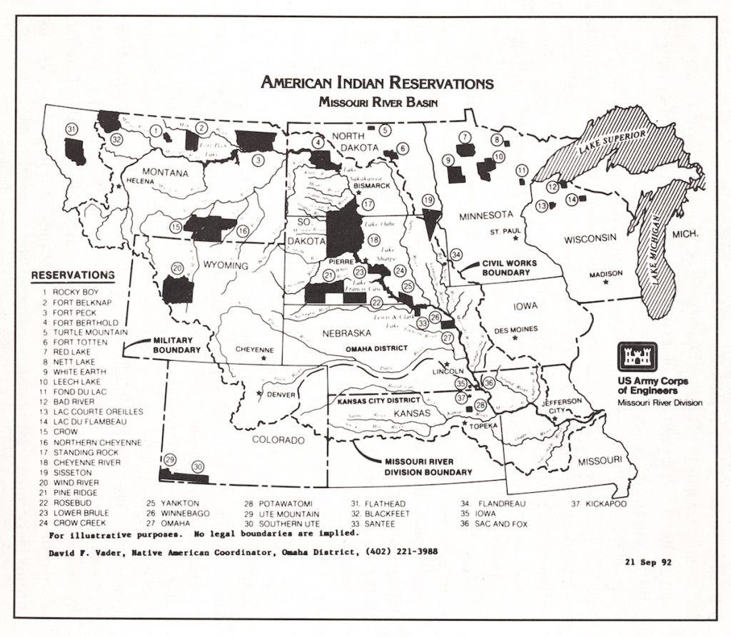 Image source: Ferrell, John. Big Dam Era: A Legislative and Institutional History of the Pick-Sloan Missouri Basin Program. U.S. Army Corps of Engineers, 1993, p. 168. View Source