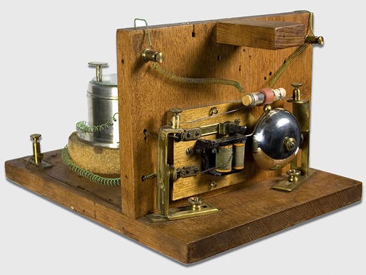 Radio wave coherer, built by Alexander Popov, possibly the one used in his demonstration of May 7, 1895, on display in the A.S. Popov Central Museum of Communications, Saint Petersburg (spectrum.ieee.org)
