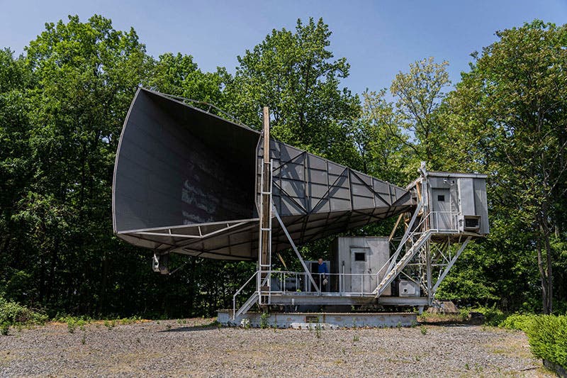The antenna at Holmdel, New Jersey, where Arno Penzias and Robert Wilson detected cosmic background radiation in 1964, predicted by Robert Dicke in 1964, a prediction unknown to Penzias and Wilson (nytimes.com)