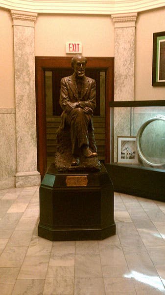 Bronze statue of John Brashear inside Allegheny Observatory, University of Pittsburgh, modern photo (Wikimedia commons)