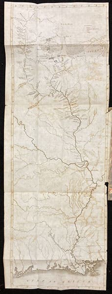 Map of the Mississippi River, engraved frontispiece, A Pilgrimage in Europe and America: Leading to the Discovery of the Sources of the Mississippi and Bloody River, by Giacomo Costantino Beltrami, vol. 2, 1828 (Linda Hall Library)