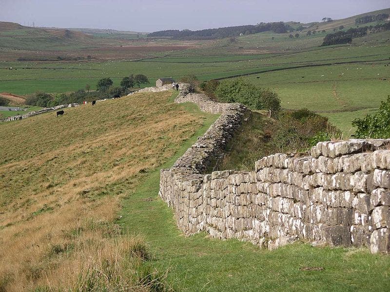 A section of Hadrian’s Wall in northern England (Wikimedia Commons)