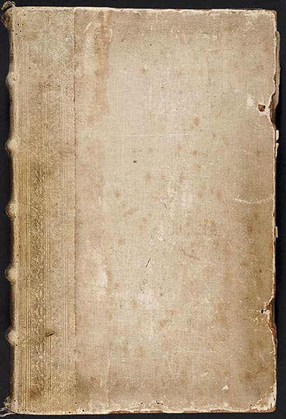 Blind-tooled, alum-tawed pigskin half-binding, Naturalis historia, by Pliny, the Elder, Venice, Nicolas Jenson, 1472 (Linda Hall Library)