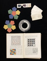 Contents of the rear pocket of Mathematical Snapshots, by Hugo Steinhaus, 1938 (Linda Hall Library)