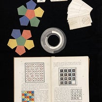Contents of the rear pocket of Mathematical Snapshots, by Hugo Steinhaus, 1938 (Linda Hall Library)