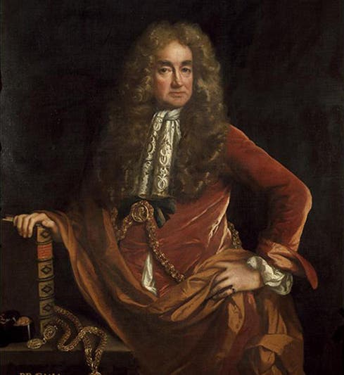 Portrait of Elias Ashmole, oil on canvas, by John Riley, 1681-82, presented to the Ashmolean Museum by Elias Ashmole, 1683 (ashmolean.org)