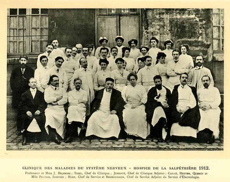 Later group photo of Augusta Klumpe with Jules Déjerine and hospital staff, 1912 (ResearchGate)