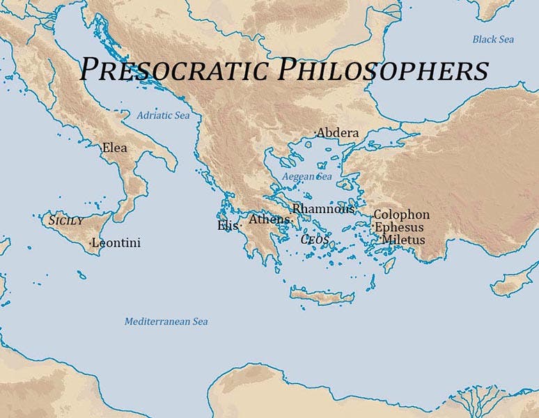 Map of ancient Greece and Ionia, with Miletus labelled at right (scalar.usc.edu)