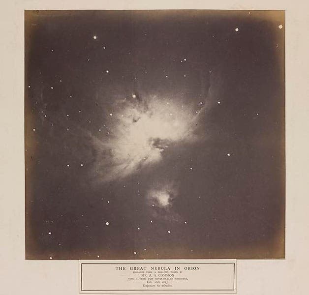Great Nebula of Orion, photographed by A.A. Common with hisd 36-inch reflector, Feb. 26, 1883, 60-minute exposure (Science Museum Group, London)