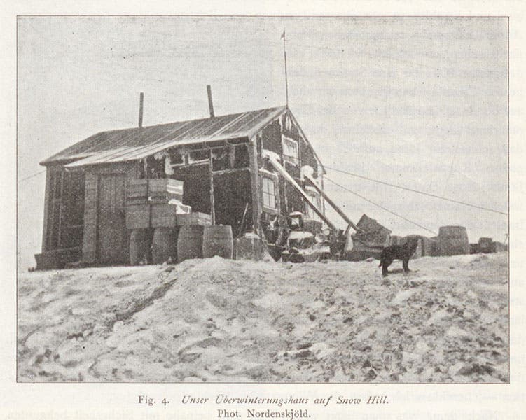 Base camp on Snow Hill Island, Otto Nordenskjöld, Wissenschaftliche Ergebnisse der Schwedischen Südpolar-Expedition, 1901-1903, vol. 1, 1920 (Linda Hall Library)
