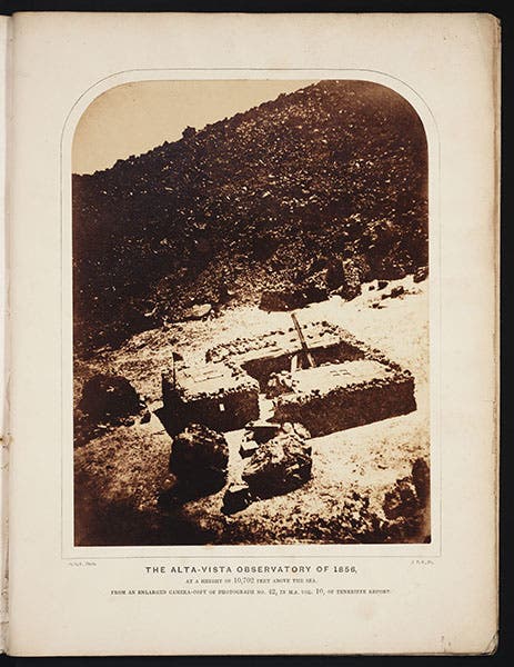 Photograph of Alta Vista Observatory, from Smyth, Report on the Teneriffe Experiment, 1858 (Linda Hall Library)