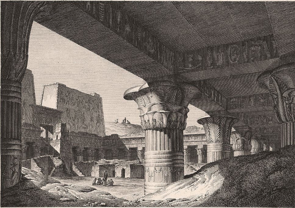 The sand-filled temple of Apollinopolis at Edfu, from Vivant Denon, Voyage dans la Basse et la
Haute Égypte, (Paris 1802)