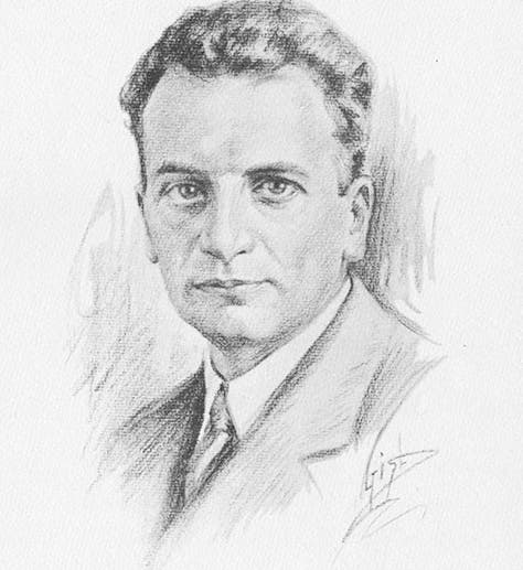 Portrait sketch of Theodore von Kármán, 1931 (Wikimedia common)