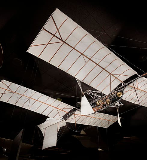 Aerodrome 5, a powered but unmanned aircraft built by Samuel P. Langley and successfully flown on May 6, 1896, National Air and Space Museum, Washington, D.C., but not on display (airandspace.si.edu)