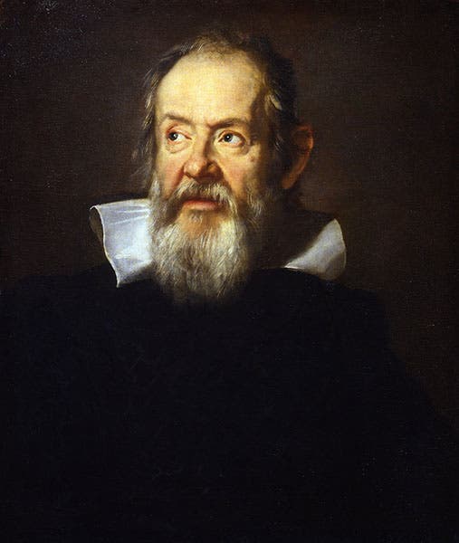 Portrait of Galileo Galileo, oil on canvas, by Justus Sustermans, ca 1636, Uffizi Gallery, Florence (uffizi.it) 