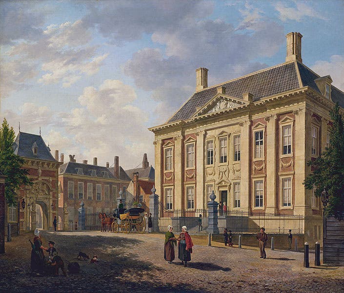 The Mauritshuis in The Hague, oil painting by Bartholomeus van Hove, 1825 (Wikimedia commons)