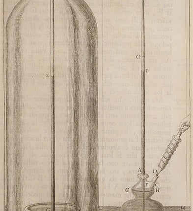 Two Torricellian tubes, from <i>Saggi di naturali esperienze</i> (1667) (Linda Hall Library)