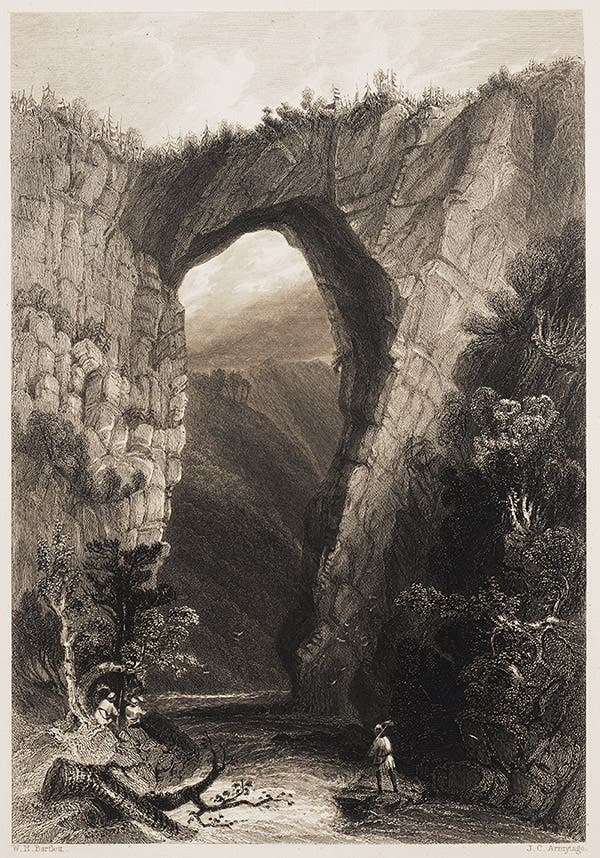 Natural Bridge, Virginia, in William H. Bartlett, American Scenery, 1840.