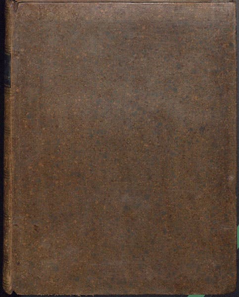 Front cover, original calf binding, The Literary Life of the late Thomas Pennant, by Thomas Pennant, 1793 (Linda Hall Library)