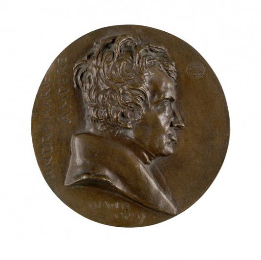 Portrait medal of André-Marie Ampère, bronze, by David d’Angers (thewalters.org)