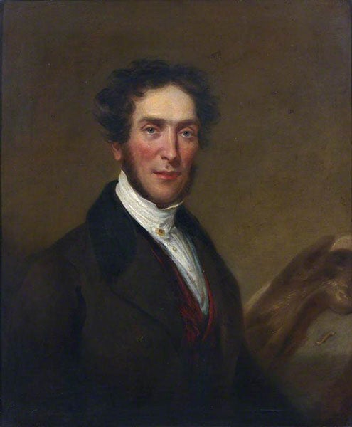 Portrait of Gideon Mantell, oil on canvas, by John J. Masquerier, 1837, Royal Society of London (artuk.org)