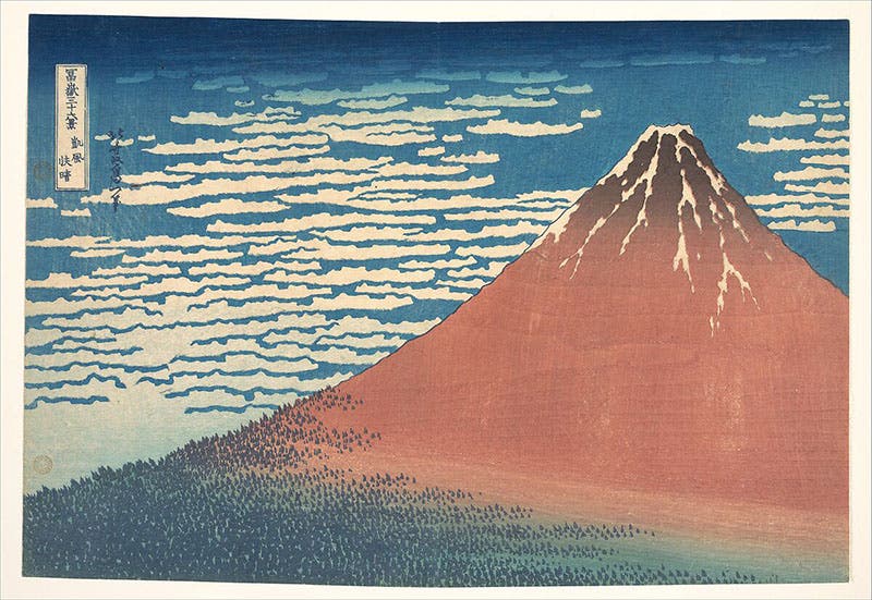 Clear Sky, also known as Red Fuji, from the series Thirty-six Views of Mount Fuji, by Katsushika Hokusai, 1830-32, Metropolitan Museum of Art (metmuseum.org)