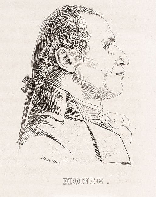 Gaspard Monge (1746-1814) was one of the three senior members of the commission of Sciences and Arts.
