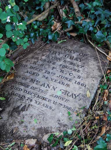 Gravestone of Henry Gray and his mother Ann, Highgate Cemetery, London (findagave.com)