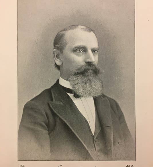 Portrait of Gustavus Detlef Hinrichs from <i>The True Atomic Weights of the Chemical Elements and the Unity of Matter,</i> 1894 (Linda Hall Library)