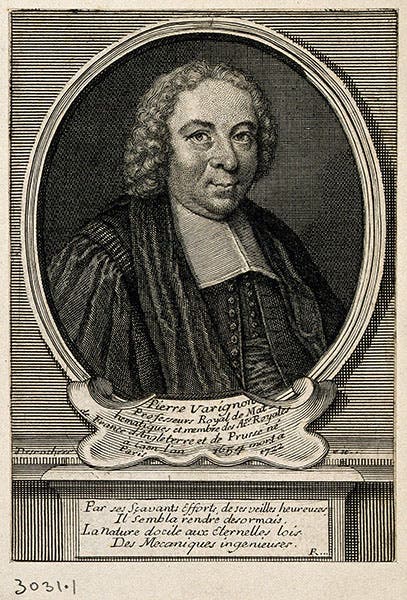 Portrait of Pierre Varignon, engraving, 18th century (Wellcome Collection