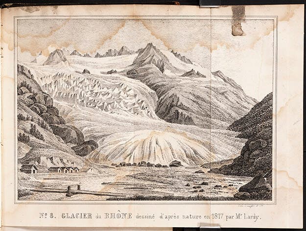 The Rhône glacier, from Charpentier, <i>Essai</i>, 1841 (Linda Hall Library)
