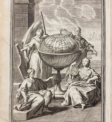 Frontispiece, engraving, Jorge Juan y Santacilia and Antonio de Ulloa, <i>Observaciones astronomicas, y phisicas</i>, 1748 (Linda Hall Library)