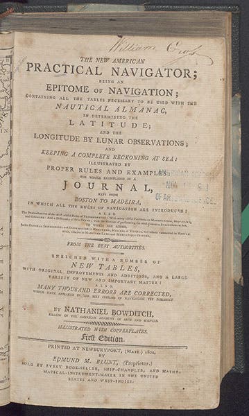 Titlepage, Nathaniel Bowditch, The New American Practical Navigator, 1802 (Linda Hall Library)