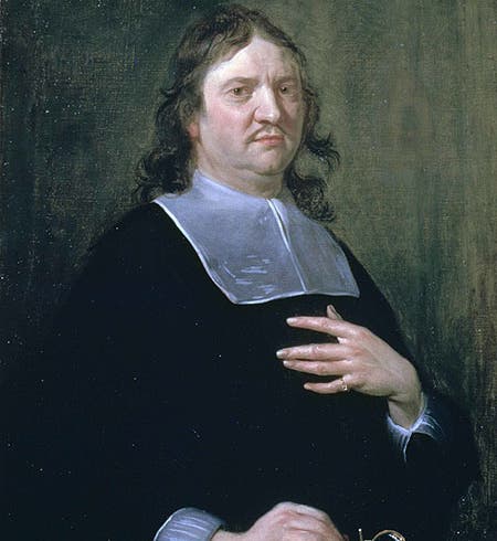 Portrait of Henry Oldenburg, oil on canvas, by Jan van Cleve, 1668, Royal Society of London (Wikimedia commons)