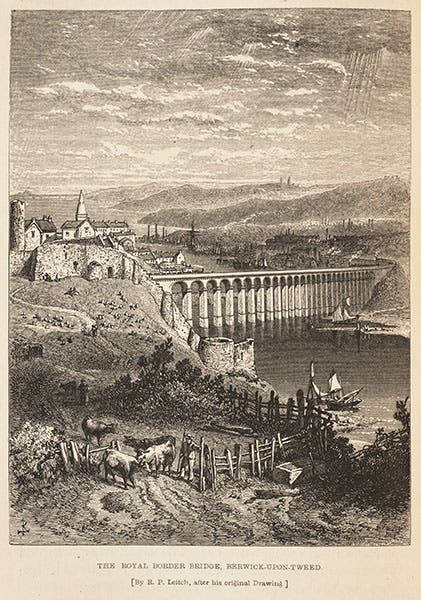 The Royal Gorge Bridge, Berwick-upon-Tweed, wood engraving, from Samuel Smiles, Lives of the Engineers, 1861-62 (Linda Hall Library)