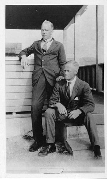 Raymond Dart (left) and Joseph Shellshear, photograph, 1921, Woods Hole, Mass., Smithsonian Institution Archives (siarchives.si.edu)