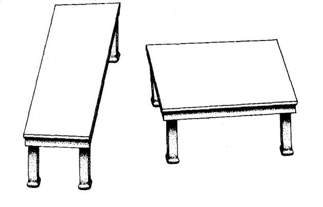 Shepard tables, an optical illusion devised by Roger Shepard (Wikimedia commons)
