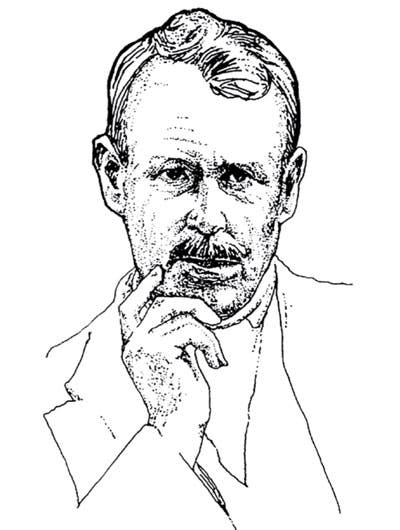 Sketch of Ernest Mackay, after a photo, Penn Museum, 2010 (penn.musum)