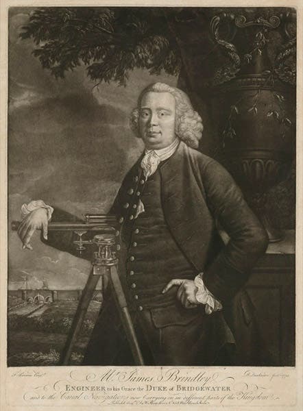 Portrait of James Brindley, mezzotint by Robert Dunkarton, after painting by Francis Parsons, 1773, National Portrait Gallery, London (npg.org.uk)