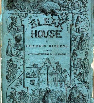 Paper cover of first issue of Charles Dickens’ <i>Bleak House</i>, 1852 <br>(Glasgow University Library, Special Collections)