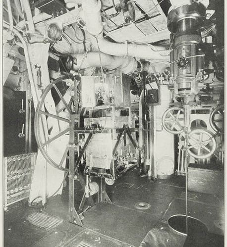 The “Golden Calf” gravimeter, designed by Vening Meinesz, on board US Submarine S-21, photograph, 1928, in <i>Publications of the United States Naval Observatory</i>, vol. 13, 1930 (Linda Hall Library)